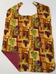 VINEYARD WINERY Adult Sized Bib * Special Needs Seniors * Reversible