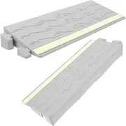 ULTECHNOVO Climbing Mat 2 Pieces Threshold Ramp Mats for Stairs Plastic Floor Ramps Fluorescent Strips Grey