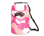 Camouflage bag PVC waterproof bucket bag Waterproof bag Beach rafting storage bag-Storage Bag Backpack Camouflage-Pink-5L