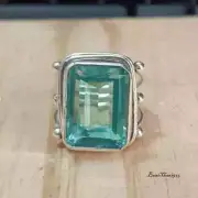 Natural Aquamarine Ring, 925 Sterling Silver Ring, Designer Ring