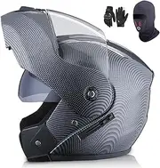 Modular Motorbike Helmet DOT/ECE Approved for Adults Man and Women Full Face Flip Up Motorcycle Helmet with Double Visor