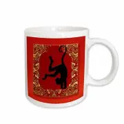 3dRose Chinese Zodiac Year of the Monkey Chinese New Year Red, Gold and Black M