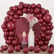 Voircoloria 90pack Burgundy Balloons Different Size 18/12/10/5 Inch Maroon Balloon Garland Arch Kit for Graduation, Thanksgiving Day, Autumn Fall Theme Party, Wedding, Birthday Decorations