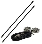 Shark Antennas TS822-2B Dual CB Antenna Kit with 2ft Antennas, Mounts and Cable