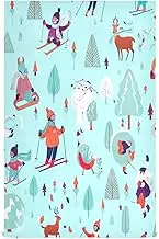 GAIREG Playful Winter Activities Green Blue Large Kitchen Towels, 28x18 Absorbent Dish Towel Cute, Set of 6