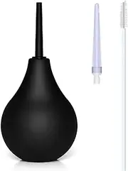 Melao Enema Bulb for Men, Douche for Women, Reusable Vaginal or Cleaner with Soft and Smooth Nozzle, 224ML (Black)