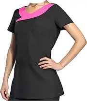 [IBEX] Beauty Cross Neck Tunics Spa Salon Beautician Tunic Nail Massage Therapist Health Work Uniform (Multiple Colors and Size Range 6-30)