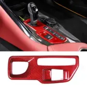 For Toyota GR Supra 2020-2024 Red Dry Carbon Fiber Gear Shift Panel Cover Trim (for: Toyota)