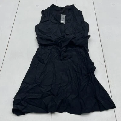 Ann Taylor Black Tie Front Sleeves Shirt Dress Women’s Size Petite 0 New