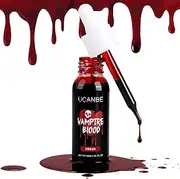 UCANBE Halloween Dripping Fake Blood Realistic Blood Drops Body Paint Washable Fake Blood Makeup Kit For Zombie Vampire Clown Monster Clothes Costume Cosplay SFX Special Effects Makeup 30ML(Fresh)