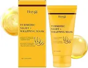 Kojic Acid Turmeric Night Wrapping Mask, Overnight for Brightening, Blackhead Remover & Deep Cleansing Face Peel Mask with Brush