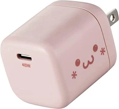 Compact 45W USB C GaNII Wall Charger with Foldable Plug and Cute Design