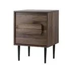 Bedside Table Nightstand 2 Drawers Walnut Artiss