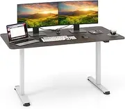 Giantex 140 x 70cm Large Electric Standing Desk, Height Adjustable Sit to Stand Desk, Metal Frame & Powerful Motor, Button Controller, Anti-Collision System, Ergonomic Standing Workstation (Grey)