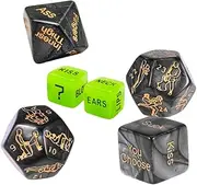 Dice Games Party Favor, Position Dice Naughty, Glow in The Dark Acrylic Material (Black 6PCS + Storage Bag) (4)