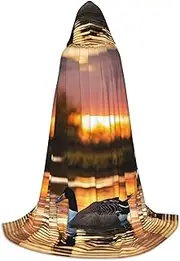 VPPUR Loon Nature Bird Print Unisex Hooded Cloak For Carnival Theme Party Decorations Witch Costume Cosplay