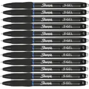 NEW 12x Sharpie S-Gel Retractable 0.7mm Pen Blue Box BULK Pens Gel Smooth