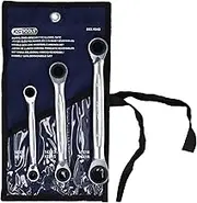 4 in 1 GEARplus reversing double ratchet ring spanner set, 3 pcs