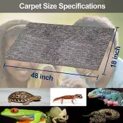 Reptile Carpet Grey Terrarium Liner Bedding Substrate Sand Cage Mat 48" x 18"