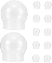 EXAOMBLE 12Pcs Clear Plastic Snow Globes with Screw Cap for DIY Crafts Fillable Holiday Decorations for Adults for Winter Projects and Festive Home Decor