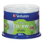 Verbatim 95159 700 MB/80 min. RP Spindle 4X CD-RW Discs - SIL (50/Pack) New