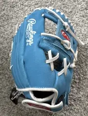 Rawlings H105ICBW 10 1/2" RHT All Leather Shell YOUTH Baseball Glove Mitt Blue