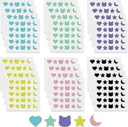 600 Pcs Acne Pimple Patch, 6 Colors Dots Star Pimple Patches, Hydrocolloid Acne Pimple Patches for Face Cute Zit Patches Pimple Stickers Acne Dots