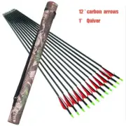 30" Archery Hunting Carbon Arrows Spine 550 & Camouflage Arrows Quiver Target