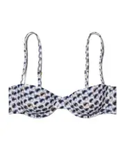 Tory Burch Printed Underwire Bikini Top S,XL,XS,M Blue Candy Dots