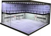 Double Layer 1:64 Parking Lot Backdrop Container Vehicle Scene Toy LED Display Case for Model Cars Action Figures Layout, Blue Brick