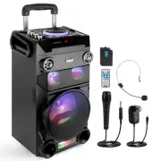 Portable Wireless Bluetooth Karaoke PA Loud Speaker - 8 Subwoofer Sound System D