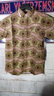 NWT Men's PRPS Goods & Co Soul Short Sleeve Button-Down Cotton Shirt Size L @98