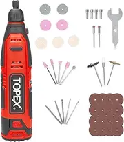 [TOPEX] 12V Cordless Rotary Tool Electric Engraver Etching Machines Variable Speed Electric Drill Set Multi-Purpose Power Rotary Tool Kit for Sanding Engraving w/Li-Ion Battery & Charger
