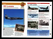 "Saab 32 Lansen" 1950s Combat Warplane Aircraft of World Spec Sheet