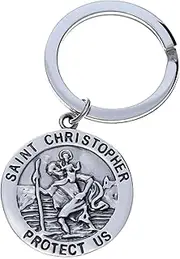 [Alexander Castle] Sterling Silver St Christopher Keyring - Key Fob