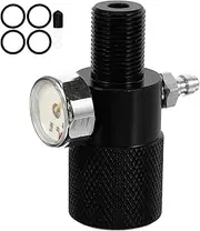 CLISPEED Quick Refill Adapter with Night Light Display High Pressure Inflation Pressure Gauge for Safe Monitoring Compatible with Quick Connect Fittings