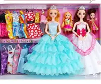 在飛比找樂天市場購物網優惠-芭比洋娃娃套裝換裝大禮盒婚紗衣服兒童玩具