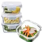 Square Glass Food Storage Containers, Small Square Glass Containers With Airt...