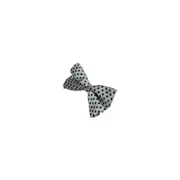 Mens White With Black Small Polka Dot Patterned Bow Ties