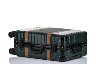 29吋萬向輪拉桿箱 鋁框皮箱 旅行箱 行李箱 硬式復古登機箱 黑色內裡