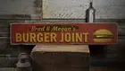 Burger Joint, Custom Cheeseburger - Rustic Distressed Wood Sign