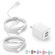 USB Wall Charger and Lightning Cable,[Apple MFi Certified] iPhone 10FT White