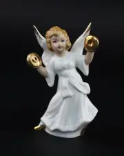 9942873 Porcelain Figurine Wagner & Apel Angel with Rings Christmas H10cm