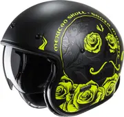 HJC V31 Desto Retro Jet Helmet, black-yellow, Size M for Men Black Yellow