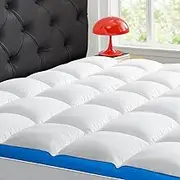 King Mattress Topper, CYMULA Cooling Mattress Pad Cover PillowTop for Bed Back Pain, Extra Thick Mattress Protector Firm Soft Floor Fill Overfilled with 8-21 Inch Deep Pocket, 78"x80"White