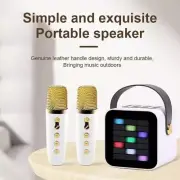 Portable Bluetooth Speaker Heavy Bass Audio System+Karaoke Microphone for Kids