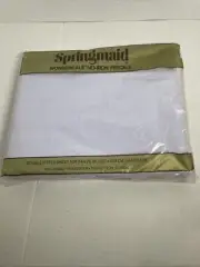 Vintage Deadstock Springmaid Light Blue Percale Double Bed Fitted Sheet