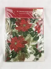 St. Nicholas Square Poinsettia Pines Tablecloth 60" X 84" NWT Rectangular