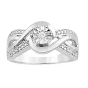 Bevilles Diamond Set Multi Wrap Shoulder Ring in Sterling Silver