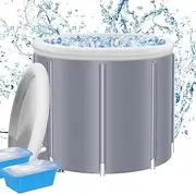 Ice Bath Cold Plunge Tub - 88 Gallon Ice Bath Tub for Athletes, Portable Cold Water Plunge for Recovery & Relaxation - Multi-Layered Cold Pod for Water Therapy (Gray White 90 * 75)